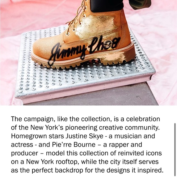 🔥 NWT Timberland x Jimmy Choo EXCLUSIVE collab graffiti boots - w 7.5 - Picture 3 of 15